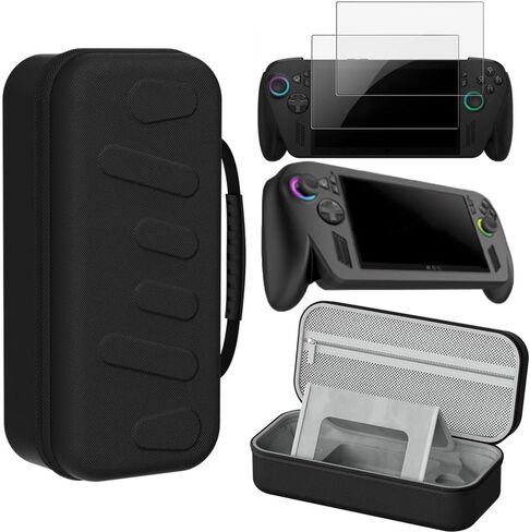 Storage Bag Set for ROG Xbox Ally X/ROG Xbox Ally，Complete Protection Gaming Accessories Set Contents: Carry Case + Silicone Case + 2 Protective Films + 4 Silicone Thumb Covers (Pink) in Saudi Arabia