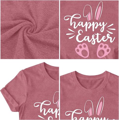 LBP Happy Easter Shirt for Women Easter Day T-Shirt Bunny Rabbit Tee Tops in Saudi Arabia