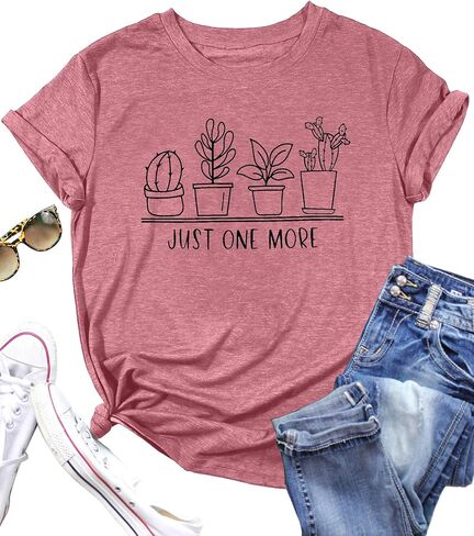 Gardening Shirts for Women Just One More Plant Tops Plants Life T Shirt Funny Gardener Gifts Shirt Tees in Kuwait