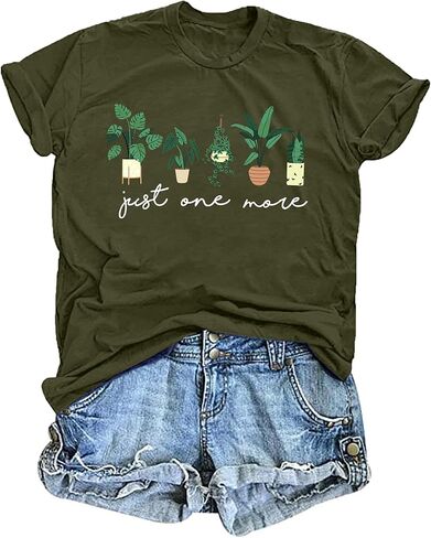 Gardening Shirts for Women Just One More Plant Tops Plants Life T Shirt Funny Gardener Gifts Shirt Tees in Kuwait