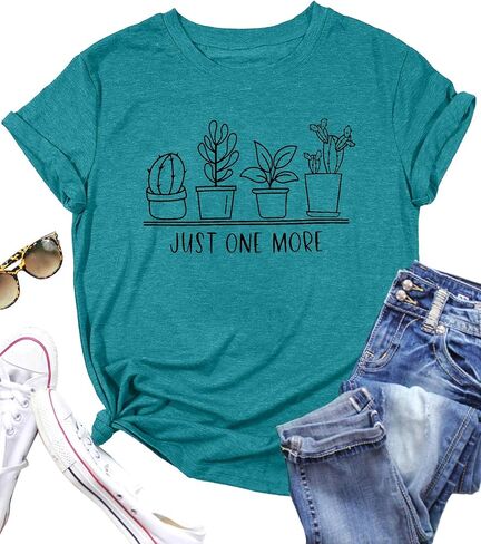 Gardening Shirts for Women Just One More Plant Tops Plants Life T Shirt Funny Gardener Gifts Shirt Tees in Kuwait