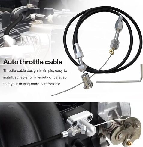 36" Black Housing 48" Stainless Cable Replacement Suitable for Chevy LS LS1 4.8L 5.3L 5.7L 6.0L Engines in Kuwait