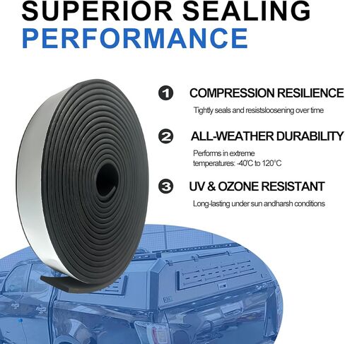 سدادة غطاء العربة لغطاء الشاحنة وغطاء العربة 23FT (2 بوصة عرض × 200 بوصة ارتفاع × 23 بوصة طول)، مطاط EPDM، ملحقات غطاء سرير شاحنة علوية، تجريد السيارة من الطقس العازل للصوت in Kuwait