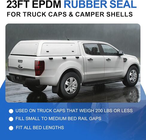 سدادة غطاء العربة لغطاء الشاحنة وغطاء العربة 23FT (2 بوصة عرض × 200 بوصة ارتفاع × 23 بوصة طول)، مطاط EPDM، ملحقات غطاء سرير شاحنة علوية، تجريد السيارة من الطقس العازل للصوت in Kuwait