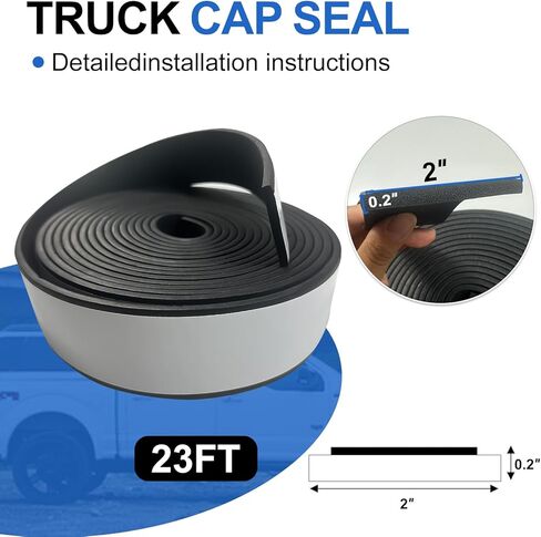 سدادة غطاء العربة لغطاء الشاحنة وغطاء العربة 23FT (2 بوصة عرض × 200 بوصة ارتفاع × 23 بوصة طول)، مطاط EPDM، ملحقات غطاء سرير شاحنة علوية، تجريد السيارة من الطقس العازل للصوت in Kuwait