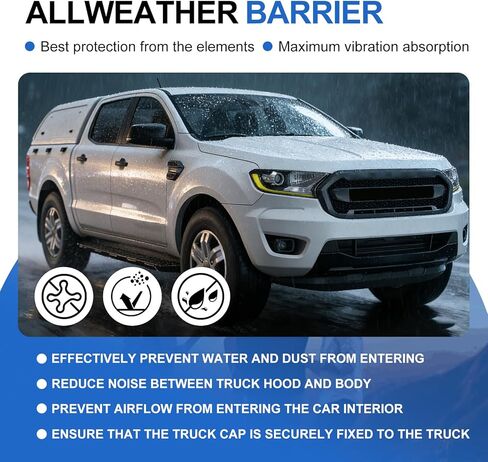 سدادة غطاء العربة لغطاء الشاحنة وغطاء العربة 23FT (2 بوصة عرض × 200 بوصة ارتفاع × 23 بوصة طول)، مطاط EPDM، ملحقات غطاء سرير شاحنة علوية، تجريد السيارة من الطقس العازل للصوت in Kuwait