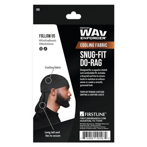 WavEnforcer 106 Snug Fit Do-Rag, Black in Kuwait