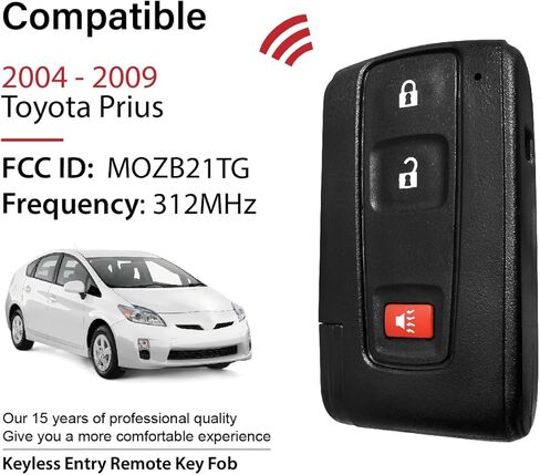 مفتاح السيارة فوب التحكم عن بعد دخول بدون مفتاح MOZB21TG 312Mhz 3 زر استبدال ل 2004-2009 تويوتا بريوس in Saudi Arabia