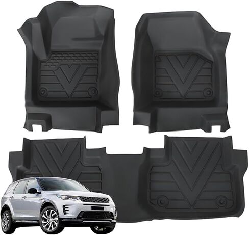 Priprilod 3 قطع سجادات أرضية بطانات كارجو، تناسب Land Rover Discovery Sport 2015 2016 2017 2018 2019 2020-2025، الصف الأمامي والثاني مجموعة كاملة من الملحقات الداخلية للسيارة in Saudi Arabia
