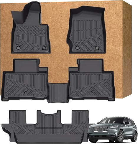 Floor Mats for Lincoln Aviator 2020-2025 2026 6 Passenger (Not Fit for 7-Passenger), TPE Waterproof Non-Slip All Weather Protection Custom in Kuwait