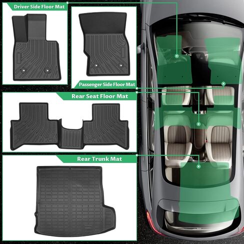 Floor Mats for Alfa Romeo Stelvio & Stelvio Quadrifoglio 2018-2025, 2 Row Floor Mats & Cargo Mat(with Subwoofer), Waterproof, TPE, Stelvio Mats Accessories for Man Woman in Kuwait