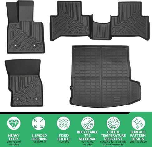 Floor Mats for Alfa Romeo Stelvio & Stelvio Quadrifoglio 2018-2025, 2 Row Floor Mats & Cargo Mat(with Subwoofer), Waterproof, TPE, Stelvio Mats Accessories for Man Woman in Kuwait