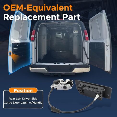 Rear Cargo Door Latch with Handle Left Driver Side Fits for Ford E150 2003-2014, Econoline Club Wagon 1992-2002, E250 03-2005, E350 Econoline 92-2000, E450 Super Duty 03-2007, for 8C2Z-15431A03-A in Kuwait