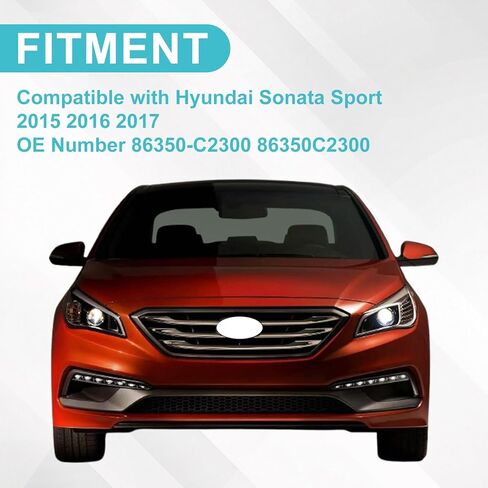 الشبكة الأمامية العلوية متوافقة مع 2015 2016 2017 Hyundai Sonata Sport Bumper Grill باللون الأسود والكروم 86350C2300 in Kuwait