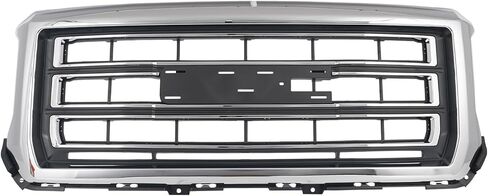 Front Bumper Grille Upper Grill Compatible with 2014-2015 GMC Sierra 1500 SLT Style Chrome 23254463 in Kuwait