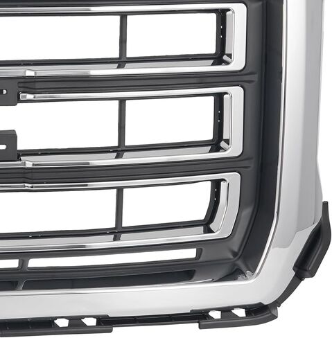 Front Bumper Grille Upper Grill Compatible with 2014-2015 GMC Sierra 1500 SLT Style Chrome 23254463 in Kuwait