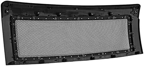 Spec-D Tuning Glossy Black Stainless Steel Rivet Mesh Style Front Hood Grille Compatible with 2009-2014 Ford F150 in Saudi Arabia