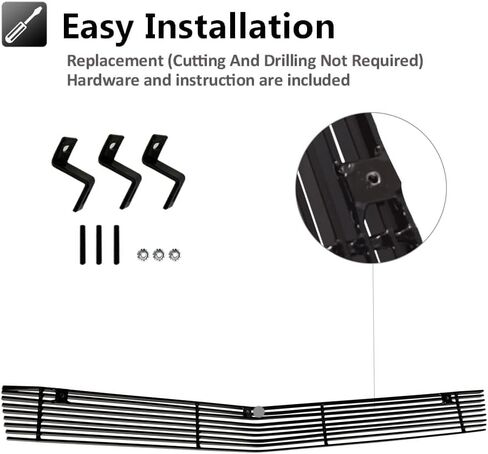 المصد الأمامي مصبغة الألومنيوم الأسود البليت الخيشومية استبدال استبدال يناسب تشيفي كامارو 1978-1981 (يناسب أيضًا Z28) شواية لـ 78 79 80 81 تشيفي كامارو (أسود) in Kuwait