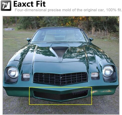 المصد الأمامي مصبغة الألومنيوم الأسود البليت الخيشومية استبدال استبدال يناسب تشيفي كامارو 1978-1981 (يناسب أيضًا Z28) شواية لـ 78 79 80 81 تشيفي كامارو (أسود) in Kuwait