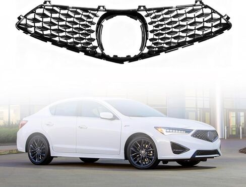 Front Upper Grille Grill Compatible with Acura ILX Base Sedan 4-Door 2019 2020 2021 2022,Replacement for 71126-T3R-A01, AC1200142 Black in Saudi Arabia