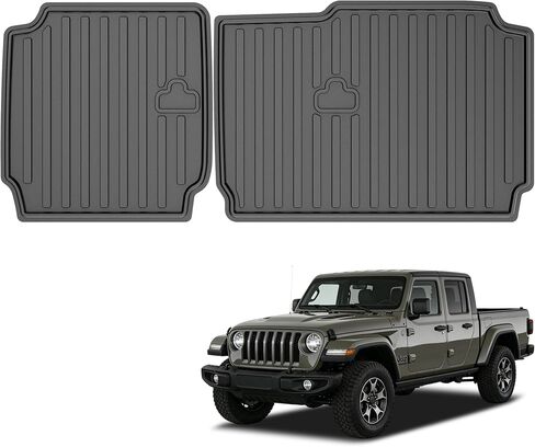 غطاء خلفي للمقعد الخلفي من AOMSAZTO واقي مسند الظهر لسيارة Jeep Gladiator JT 2020-2025 2026 مع حصيرة ظهر المقعد تناسب 2026 ملحقات المصارع قطعتين - مع شفة قابلة للطي in Saudi Arabia