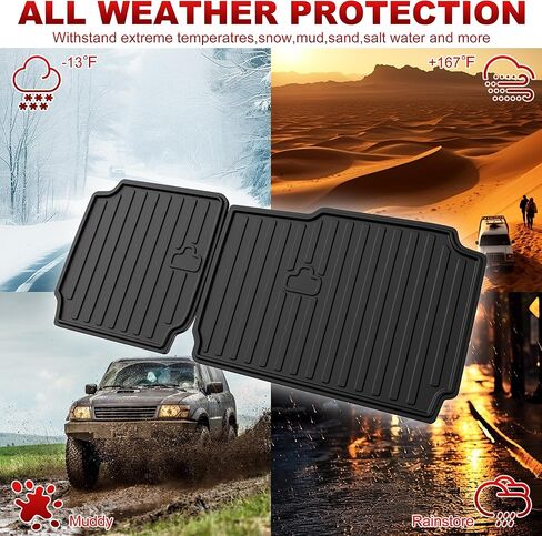 غطاء خلفي للمقعد الخلفي من AOMSAZTO واقي مسند الظهر لسيارة Jeep Gladiator JT 2020-2025 2026 مع حصيرة ظهر المقعد تناسب 2026 ملحقات المصارع قطعتين - مع شفة قابلة للطي in Saudi Arabia