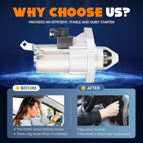 New Starter L4 1.8 Fit for Honda Civic 1.8L 2006 2007 2008 2009 2010 2011, Only Fit for Automatic Transmission, Replace for 17958, 31200RNAA50, 31200-RNA-A51, RNA50, SM710-01, SMU0435 in Saudi Arabia