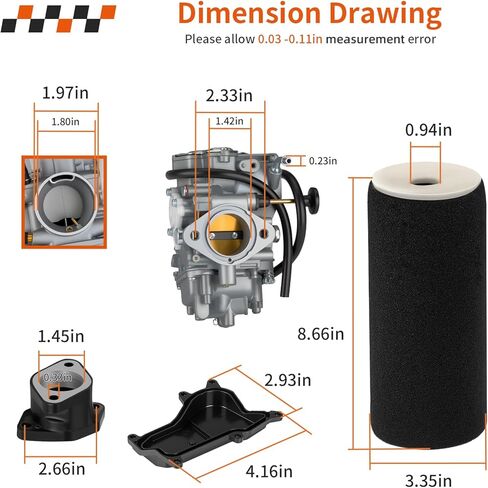 لياماها المحارب 350 YFM350X 1987-2004 المكربن ​​Carb + مشعب السحب وفلتر الهواء وفلتر الزيت 3GD-14101-00-00 in Saudi Arabia