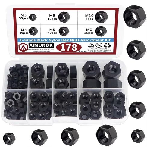 55pcs 4 Prong Zinc T-Nut Kit - Steel Assortment, 3 Sizes (1/4"-20 x 3/8", 16"-18 x 3/8", 3/8"-16 x 1/2"), Rugged Case - Mechanical, Electronic, Hardware, Furniture in Kuwait