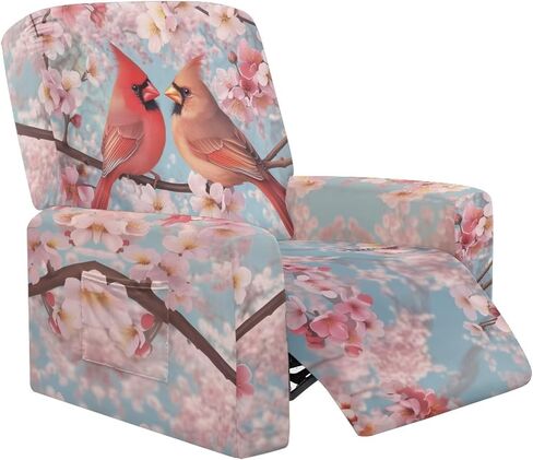 Talayituse أوراق النخيل الثلاثية المطبوعة أغطية كرسي قابلة للتمدد 4 قطع أغطية كرسي كرسي غطاء أريكة مرن قابل للغسل كرسي مستلق مع جيوب in Kuwait