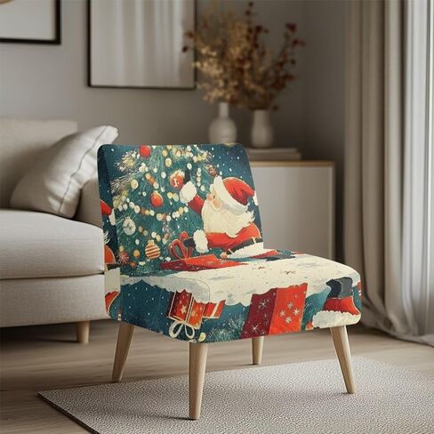 Armless Chair Cover Butterfly Blue Armless Chair Covers for Living Room Stretch Spandex Removable Fabric Non-Slip Silp Cover for Accent Chairs Without Arms in Saudi Arabia