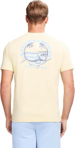 Izod Men's Saltwater Short Sleeve Graphic T-Shirt, Pastel Yellow Tide, XX-Large in Saudi Arabia