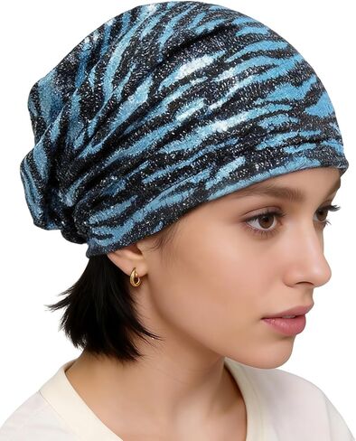 Shiny Bling Sequins Beanie Cap for Women Slouchy Beanie Hat Spring Fall Daily Soft Warm Ladies Skully Caps in Saudi Arabia