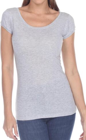 Juniors Ultrafine Cap Sleeve Scoop Neck Tee in Saudi Arabia