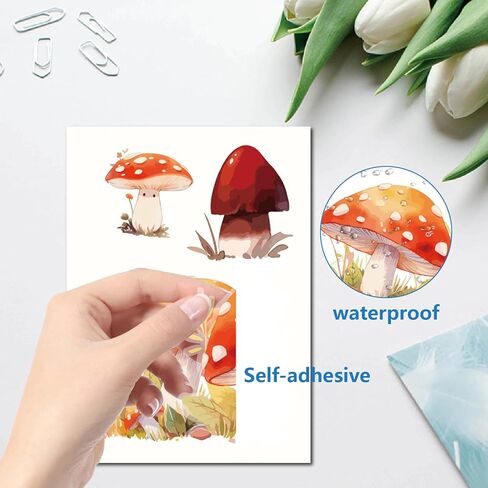 CRASPIRE 8 Sheets Mushroom Window Stickers Self Adhesive Cartoon Window Clings Wall Stickers Decals Peel and Stick Vinyl PVC Waterproof Decor for Bedroom Nursery Living Room Bath Dorm in Saudi Arabia