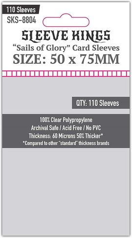 Sleeve Kings Sails of Glory Card Sleeves (50x75mm) - 110 Pack, 60 Microns in Kuwait