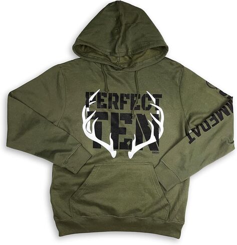 GIMMEDAT Perfect Ten Pullover Fleece Hoodie Sweatshirt Deer Hunting Men Women Gift in Kuwait