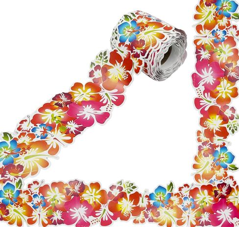 60Ft Hibiscus Flower Bulletin Board Borders for Classroom Walls Decoration, Colorful Paper Border Trim for Blackboards Bulletin Board Decor, Vibrant Classroom Borders for Bulletin Board in Kuwait