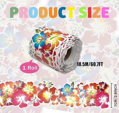 60Ft Hibiscus Flower Bulletin Board Borders for Classroom Walls Decoration, Colorful Paper Border Trim for Blackboards Bulletin Board Decor, Vibrant Classroom Borders for Bulletin Board in Kuwait