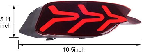 ضوء ممتص الصدمات لسيارة Honda Civic 2016-2019 LED مصباح عاكس للمصد الخلفي مع فرامل إضاءة خلفية متتابعة ديناميكية 3 ألوان وأضواء ضباب خلفية لسيارة Honda Civic Sedan، زوج واحد in Kuwait
