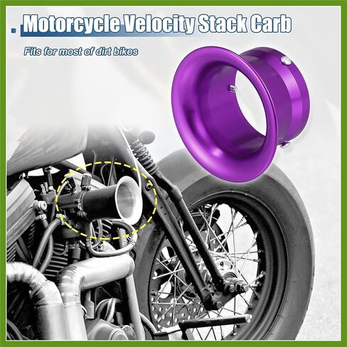 2.2" Velocity Stack Motorcycle Carburetor Air Filters Carb Funnel Trumpet Air Cleaner Intake Wind Horn Cup for Honda for Kawasaki Dirt Bike Aluminum Alloy Purple Vehicle Components in Saudi Arabia