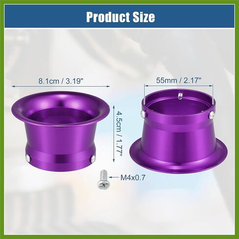 2.2" Velocity Stack Motorcycle Carburetor Air Filters Carb Funnel Trumpet Air Cleaner Intake Wind Horn Cup for Honda for Kawasaki Dirt Bike Aluminum Alloy Purple Vehicle Components in Saudi Arabia