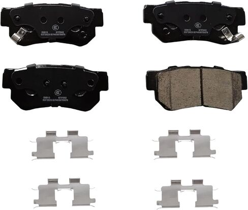 D813 وسادات فرامل قرصية خلفية من السيراميك تناسب Hyundai Azera 06-09، Elantra 07-10، Sonata 99-08، XG300 01، XG350 02-05، Santa Fe 04، Tucson 05-09 | لكيا أمانتي 04-06، أوبتيما 01-10 سبورتاج 05-10 in Kuwait