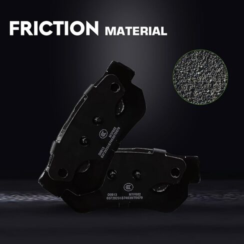 D813 وسادات فرامل قرصية خلفية من السيراميك تناسب Hyundai Azera 06-09، Elantra 07-10، Sonata 99-08، XG300 01، XG350 02-05، Santa Fe 04، Tucson 05-09 | لكيا أمانتي 04-06، أوبتيما 01-10 سبورتاج 05-10 in Kuwait