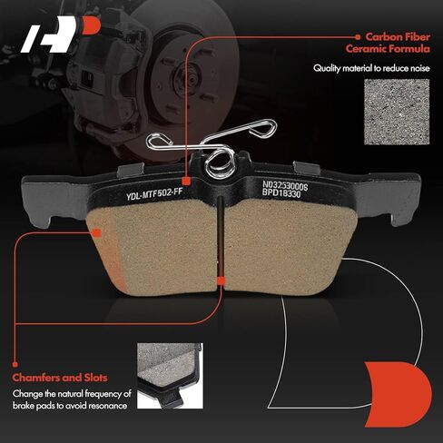 A-Premium Rear Ceramic Brake Pads Set Compatible with Ford and Lincoln Models - Escape 2017-2022, Edge 2015-2023, MKX 2016-2018, Bronco Sport 2021, Maverick 2022-2023, Corsair 2020-2022, 4-Pack in Saudi Arabia
