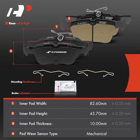 A-Premium Rear Ceramic Brake Pads Set Compatible with Ford and Lincoln Models - Escape 2017-2022, Edge 2015-2023, MKX 2016-2018, Bronco Sport 2021, Maverick 2022-2023, Corsair 2020-2022, 4-Pack in Saudi Arabia
