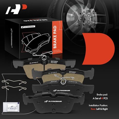 A-Premium Rear Ceramic Brake Pads Set Compatible with Ford and Lincoln Models - Escape 2017-2022, Edge 2015-2023, MKX 2016-2018, Bronco Sport 2021, Maverick 2022-2023, Corsair 2020-2022, 4-Pack in Saudi Arabia