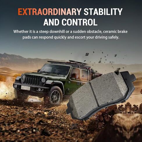 Front and Rear Ceramic Brake Pads Kits with Hardware Set, Compatible with 2014 2015 2016 Kia Soul (D1397, D1544) in Kuwait