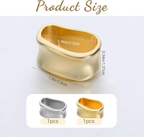 2 Pcs Oblate Silk Scarf Clip Ring Minimalist Geometric Silk Scarves Shawl Clip for Women Metal Shawl Scarves Buckle Gold and Silver Shawls Slide Buckle Fashion Sliding Scarve Ring Brooches in Saudi Arabia