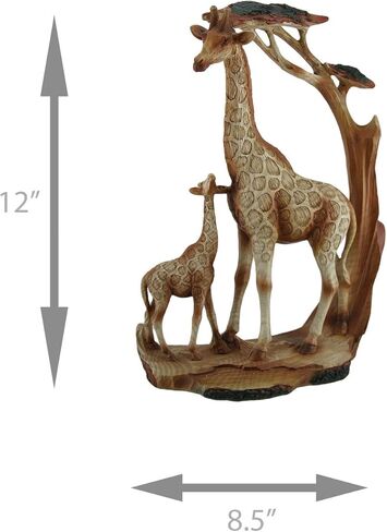Zeckos Giraffe Family Carved Wood Look Resin Statue in Saudi Arabia